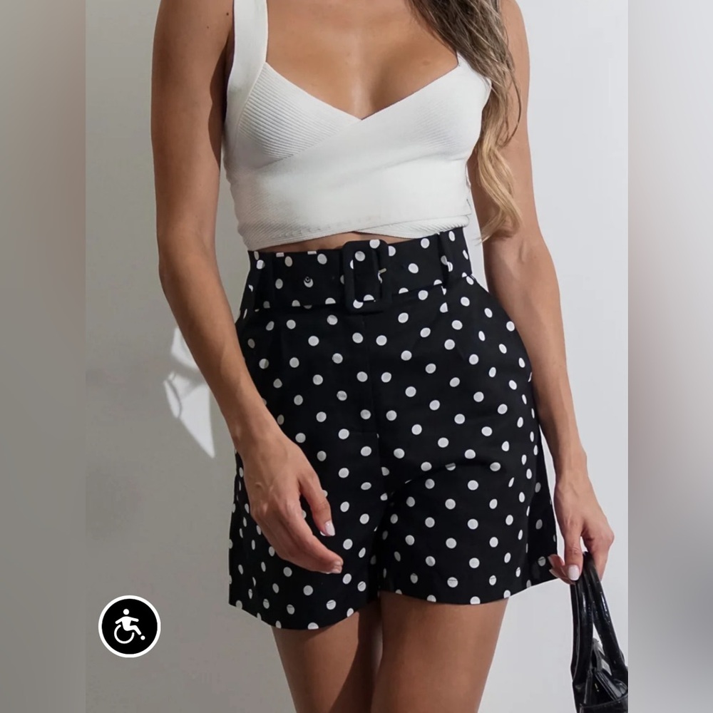 Black and White Polka Dot Shorts Size Large